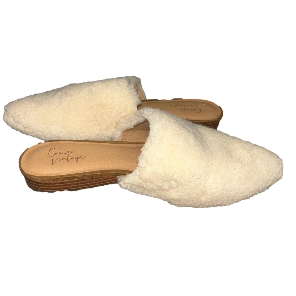 Crown Vintage Eloisah Mule Faux Fur Size 7